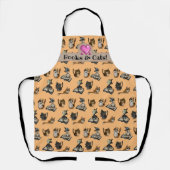 役に立つ勉強猫イエロータンクトップ エプロン (正面)