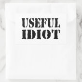 役に立つ馬鹿 長方形シール (バッグ)