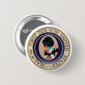 役人の最初犬Boはボタンがかかります 缶バッジ (正面&裏面)