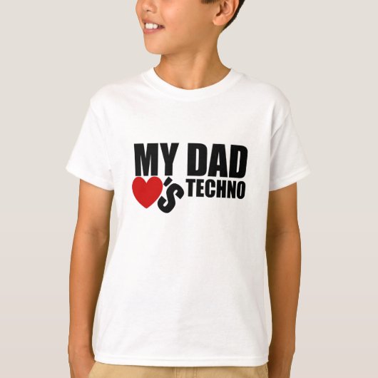 役人は"私のパパテクノ"の子供のTシャツ愛します Tシャツ (正面)