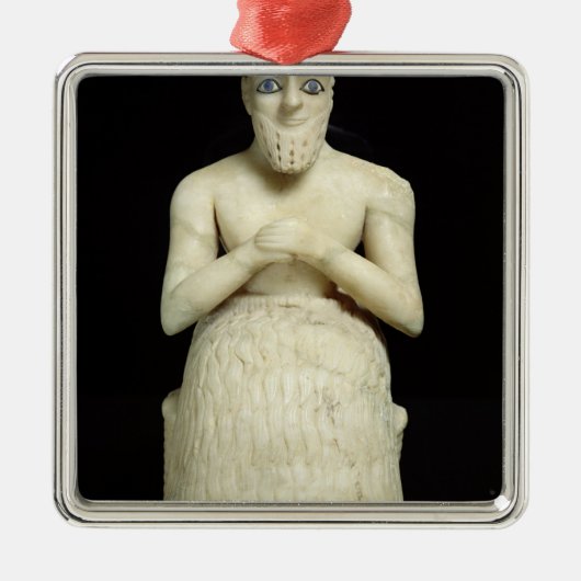 役人Ebih Ilの彫像 メタルオーナメント (正面)