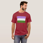 役人GENDERQUEERのプライドの旗 Tシャツ (正面フル)