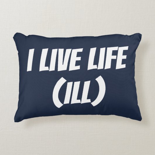 役人Iの生きている生命 (ILL)枕濃紺の枕 アクセントクッション (正面)