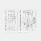 役割の演劇のゲームのキャラクターシート フリースブランケット (正面(横))