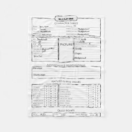 役割の演劇のゲームのキャラクターシート フリースブランケット