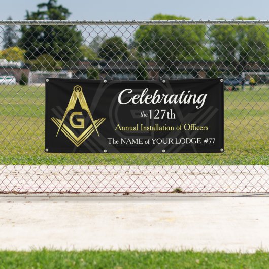 役員の年間インストールMasonicロッジ 横断幕 (インサイチュ)