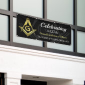 役員の年間インストールMasonicロッジ 横断幕 (ビルの外側)