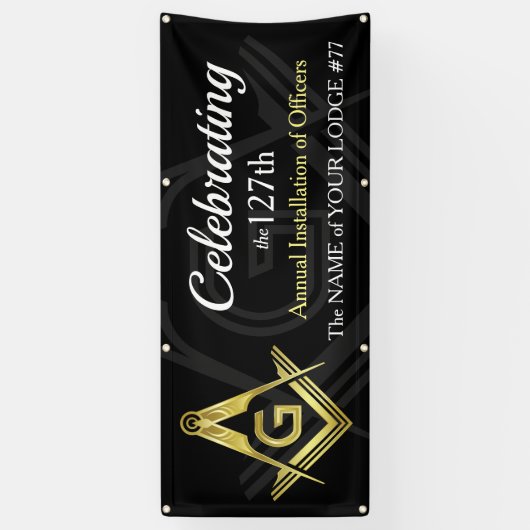 役員の年間インストールMasonicロッジ 横断幕 (縦)