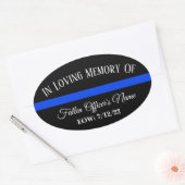 役員の薄い青落ちたい線のステッカーのメモリ内 楕円形シール (封筒)