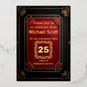 役員の退職パーティー 箔招待状 (正面)