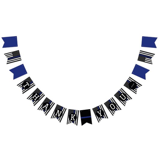 役員法執行薄型ブルーラインに感謝 バンティングフラッグ (全)