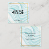 役員 |ダブル金ゴールド縁ど |絹のようなカーテン スクエア名刺 (正面/裏面)