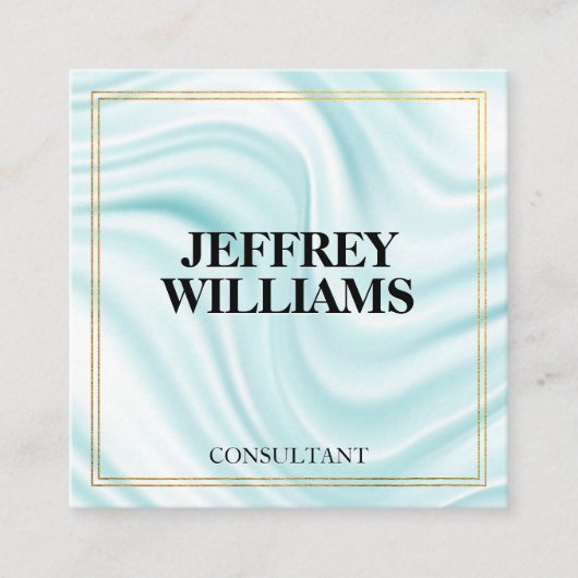 役員 |ダブル金ゴールド縁ど |絹のようなカーテン スクエア名刺 (正面)