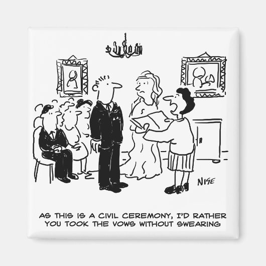 役所での結婚式 マグネット (正面)