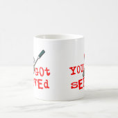 役立たれたバドミントンを得ました コーヒーマグカップ (中央)