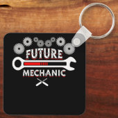 役職の未来整備士車の自動車整備士車庫 キーホルダー (裏面)