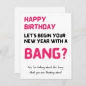 彼おもしろいいけなと彼女のためのハッピーバースデーカード シーズンカード (正面/裏面)