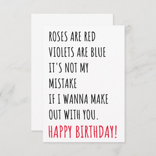 彼おもしろいいけなと彼女のための誕生日ギフトカード サンキューカード (正面/裏面)