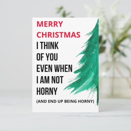 彼おもしろいと彼女のためのクリスマスカード サンキューカード (スタンド正面)