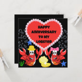 彼おもしろいと彼女のためのロブスター記念日カード カード (正面/裏面インサイチュ)