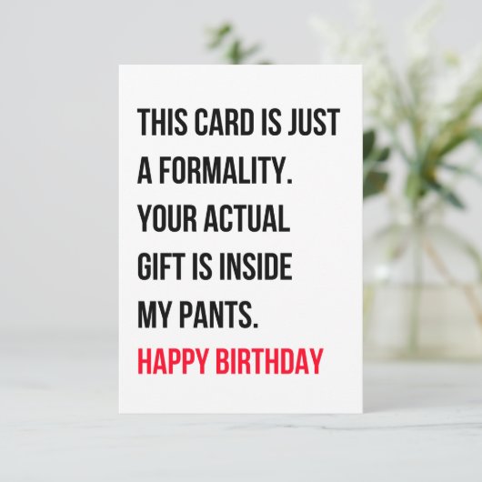 彼おもしろいと彼女のための汚いハッピーバースデーカード サンキューカード (スタンド正面)