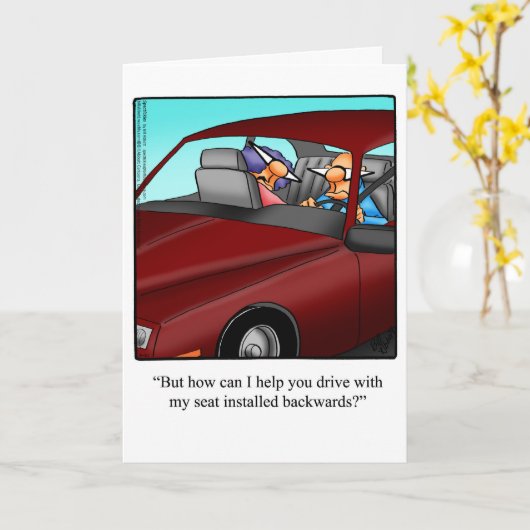 彼おもしろいにとって周年記念のユーモアのカード カード (黄色い花)