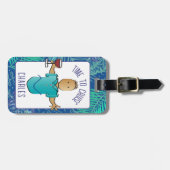 彼おもしろいのためのことわざ男性の漫画の休暇 ラゲッジタグ (正面横)