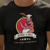 彼おもしろいのためのギフトBBQグリルパパ名Mens Tシャツ