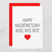 彼おもしろいのためのバレンタインデーのカード 招待状 (正面/裏面)