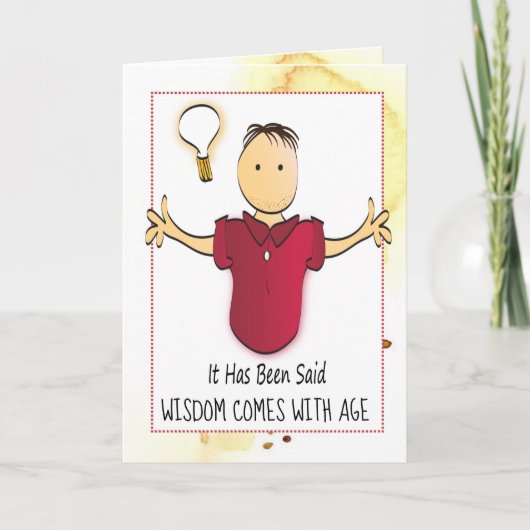 彼おもしろいのための生意気な漫画パーソナライズされた誕生日 カード (正面)