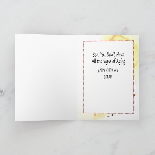 彼おもしろいのための生意気な漫画パーソナライズされた誕生日 カード (内部)