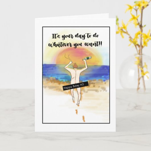 彼おもしろいのための誕生日カード：父、グランパ、息子 カード (黄色い花)