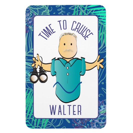 彼おもしろいのクルーズドアのための男の双眼鏡の漫画 マグネット (縦)