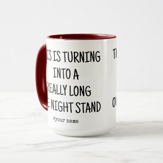 彼おもしろいのコーヒー一夜立ち記念日 マグカップ (正面左)