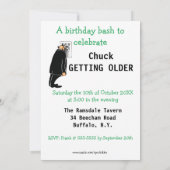 彼おもしろいのバースデーパーティ招待状 招待状 (裏面)