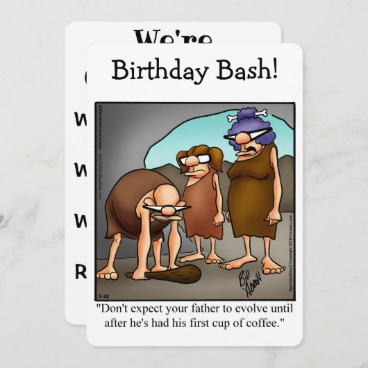 彼おもしろいのバースデーパーティ招待状 招待状 (正面/裏面)