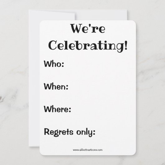 彼おもしろいのバースデーパーティ招待状 招待状 (裏面)