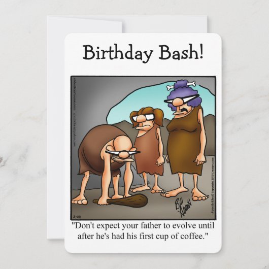 彼おもしろいのバースデーパーティ招待状 招待状 (正面)