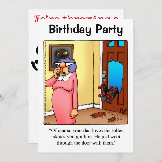 彼おもしろいのバースデーパーティ招待状 招待状 (正面/裏面)