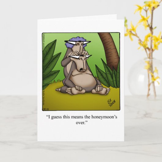 彼おもしろいの周年記念ユーモアあいさつカード カード (黄色い花)