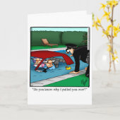 彼おもしろいの周年記念ユーモアあいさつカード カード (黄色い花)