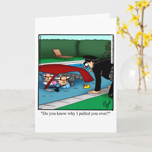 彼おもしろいの周年記念ユーモアあいさつカード カード (黄色い花)