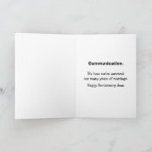 彼おもしろいの周年記念ユーモアあいさつカード カード (内部)