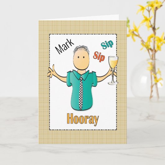 彼おもしろいの誕生日カード – パーソナライズ カード (黄色い花)