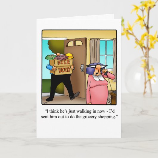 彼おもしろいの誕生日グリーティングカード カード (黄色い花)