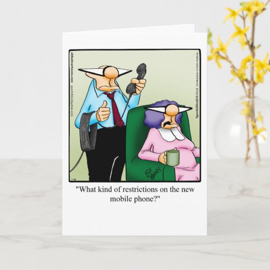 彼おもしろいの誕生日ユーモアのカード カード (黄色い花)