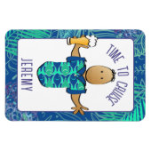 彼おもしろいクルーズキャビンドアのための漫画の休暇 マグネット (横)