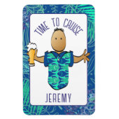 彼おもしろいクルーズキャビンドアのための漫画の休暇 マグネット (縦)