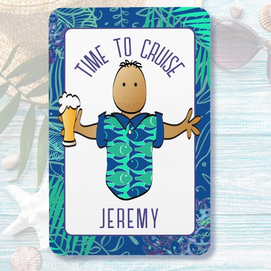 彼おもしろいクルーズキャビンドアのための漫画の休暇 マグネット