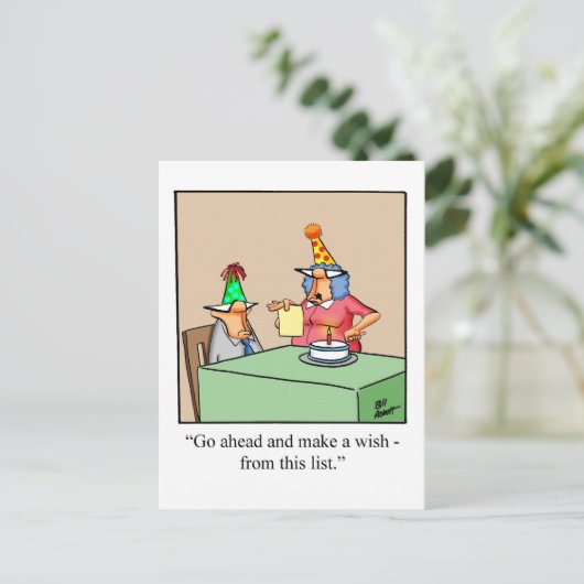 彼おもしろい用誕生日ユーモアはがき ポストカード (スタンド正面)